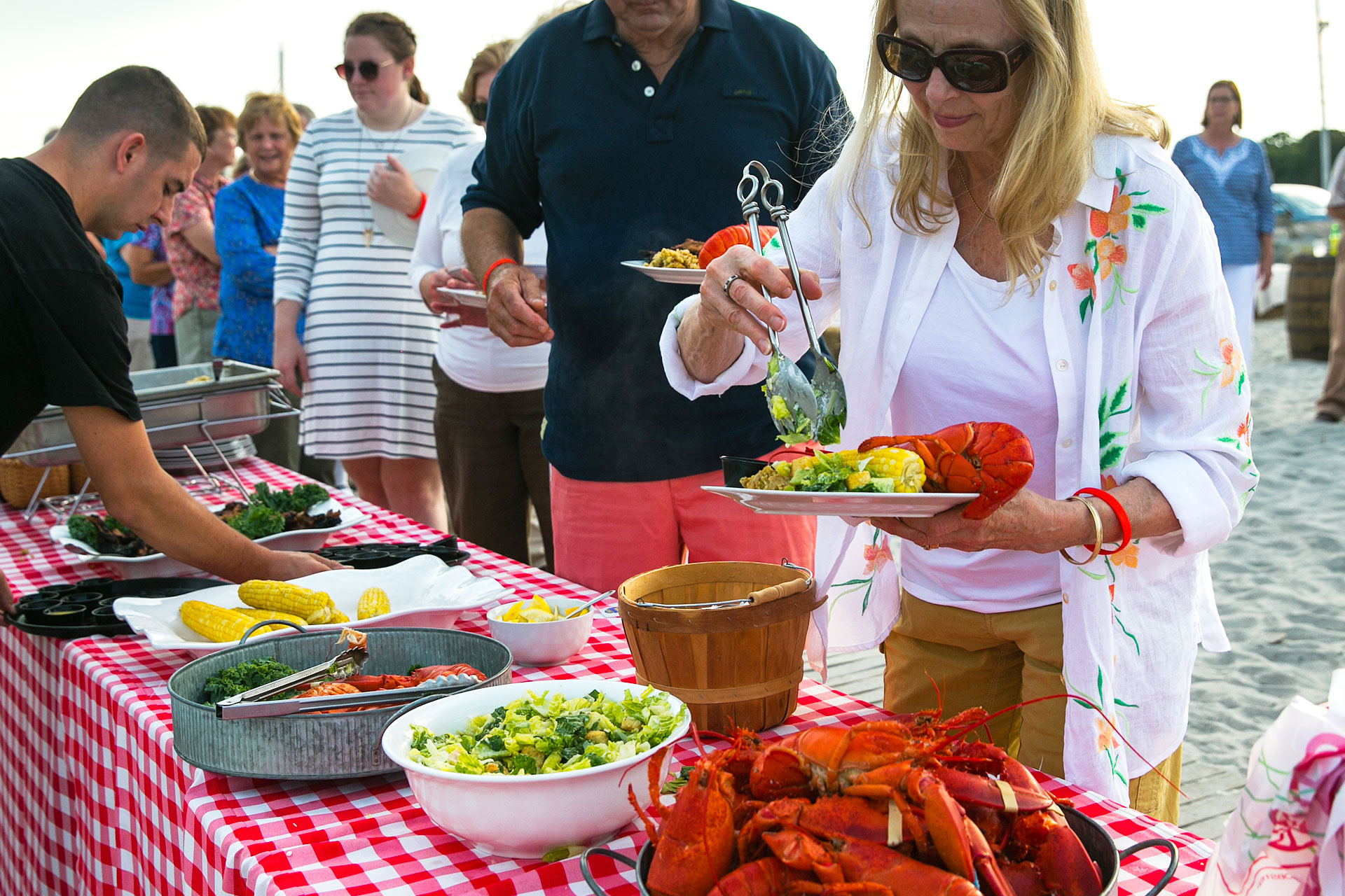 Cohasset Historical Society Clambake Serving Lobsters