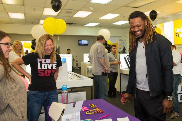 Sprint Store Grand Opening in Waltham with Hanley Ramirez appearance and Mix 104.1 Erin O'Malley radio personality