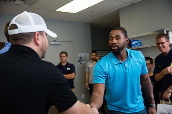 Jackie Bradley Jr. Shakes Hands