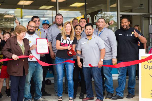 Sprint Store Grand Opening in Waltham with Mix 104.1 Erin O'Malley radio personality
